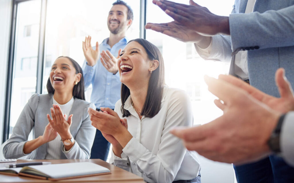 employees applauding