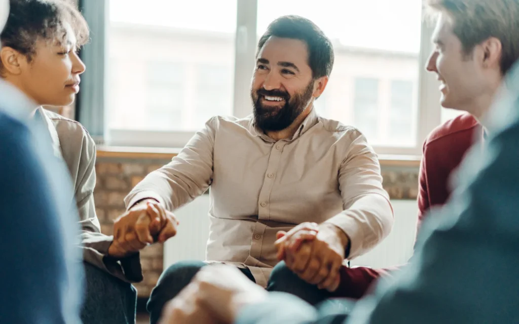 A group being supported in better wellbeing